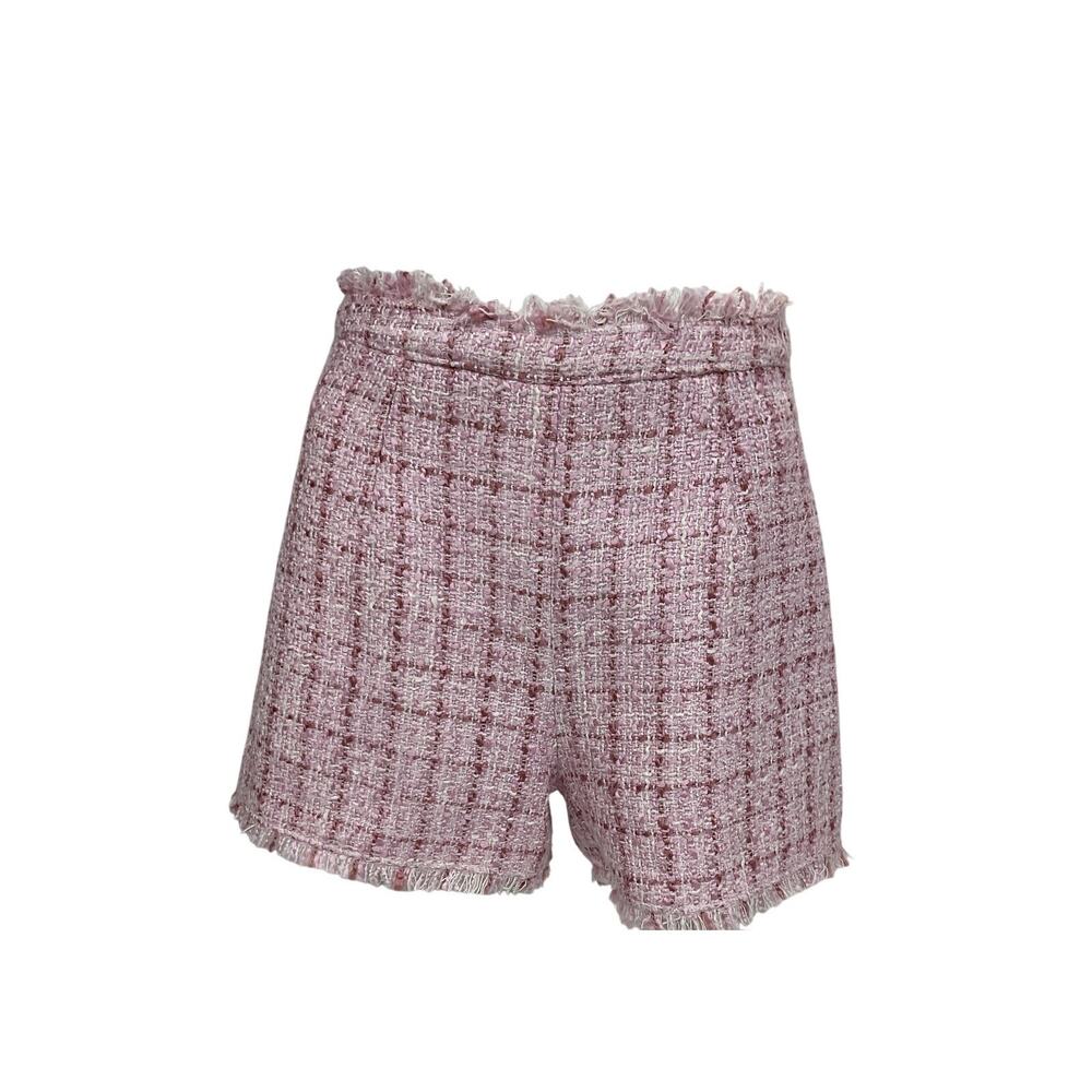 Cinq A Sept Tweed Pink Quartz Multi Coronado Shorts Size 2 - Picture 2 of 5